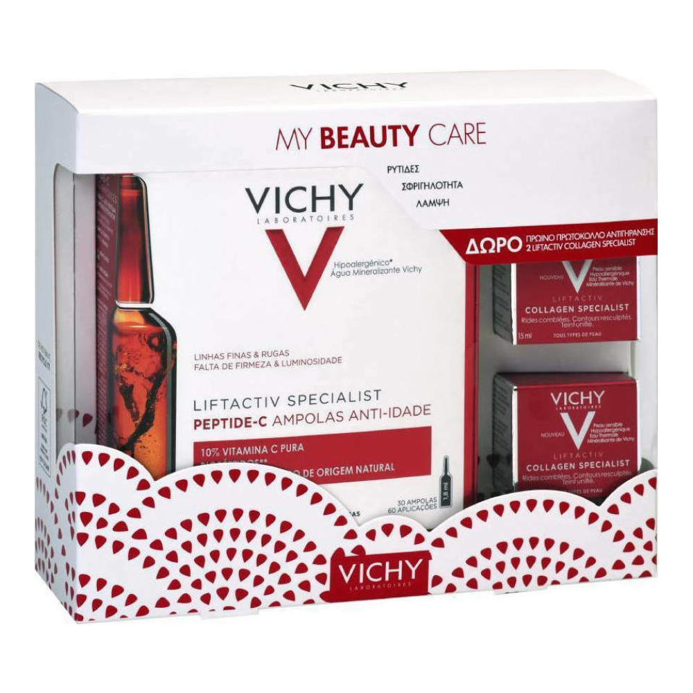 Vichy Liftactiv Specialist Peptide-C 30 Αμπούλες Γέμισμα Ρυτίδων & Λάμψη Προσώπου + ΔΩΡΟ Liftactiv Collagen Specialist 2 X 15ml Αντιγηραντική Κρέμα