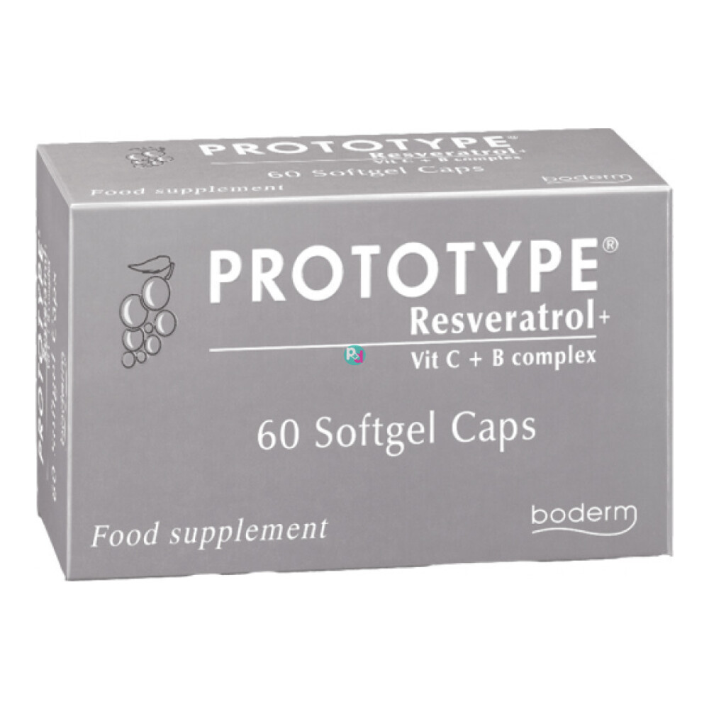 Boderm Prototype Resveratrol Συμπλήρωμα Διατροφής Ρεσβερατρόλης με Αντιγηραντικές Ιδιότητες 60 Μαλακές Κάψουλες