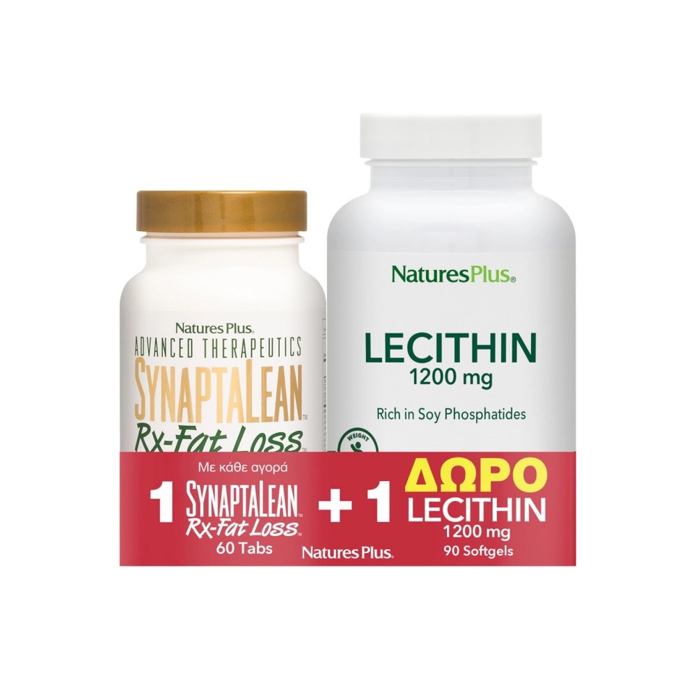 Nature's Plus Synaptalean RX Fat Loss 60 ταμπλέτες Συμπλήρωμα για Αδυνάτισμα& Lecithin 1200mg 90 μαλακές κάψουλες