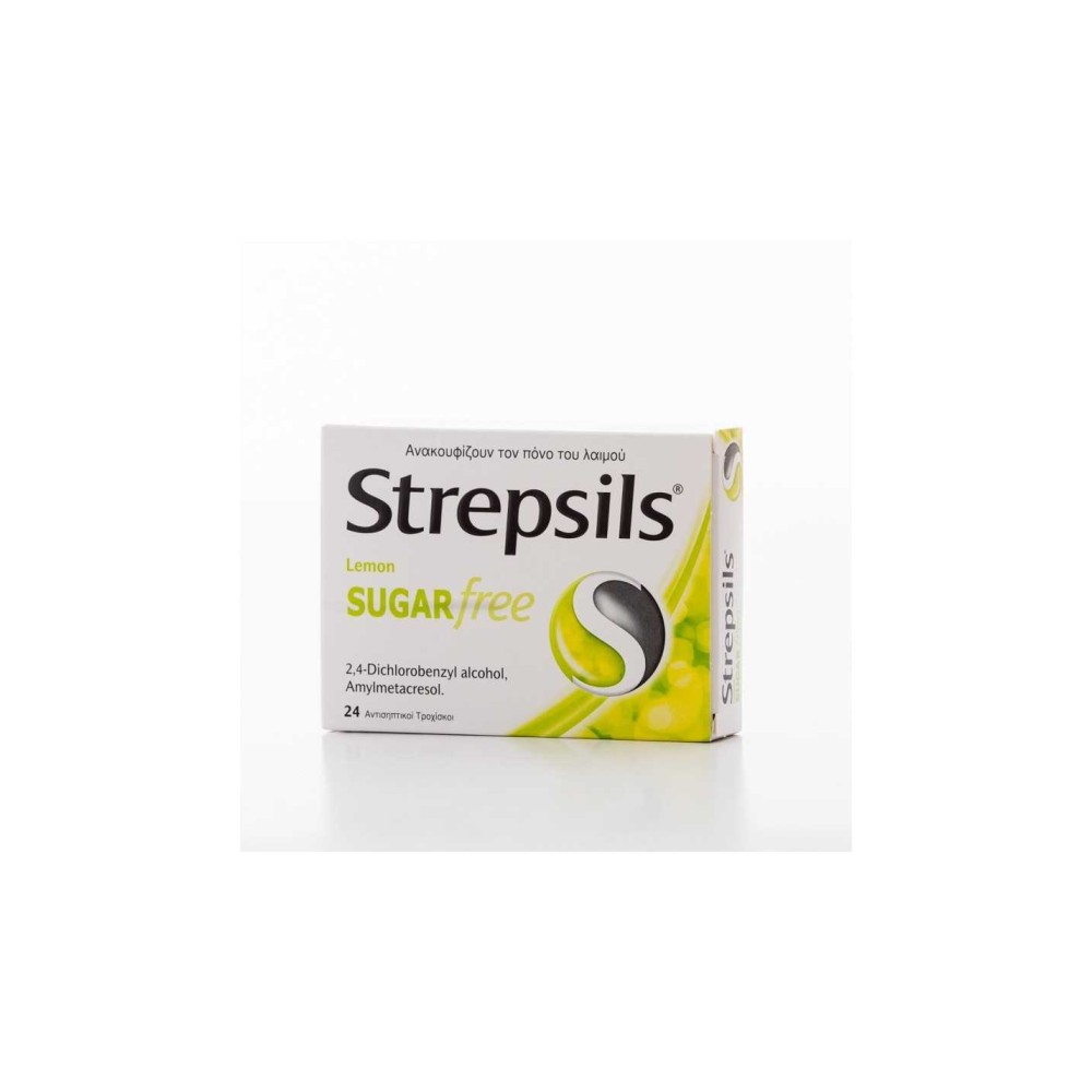 Preview image 1 of STREPSILS με γεύση λεμόνι χωρίς ζάχαρη (1,2+0,6)MG περιέχει 24 αντισηπτικοί τροχίσκοι