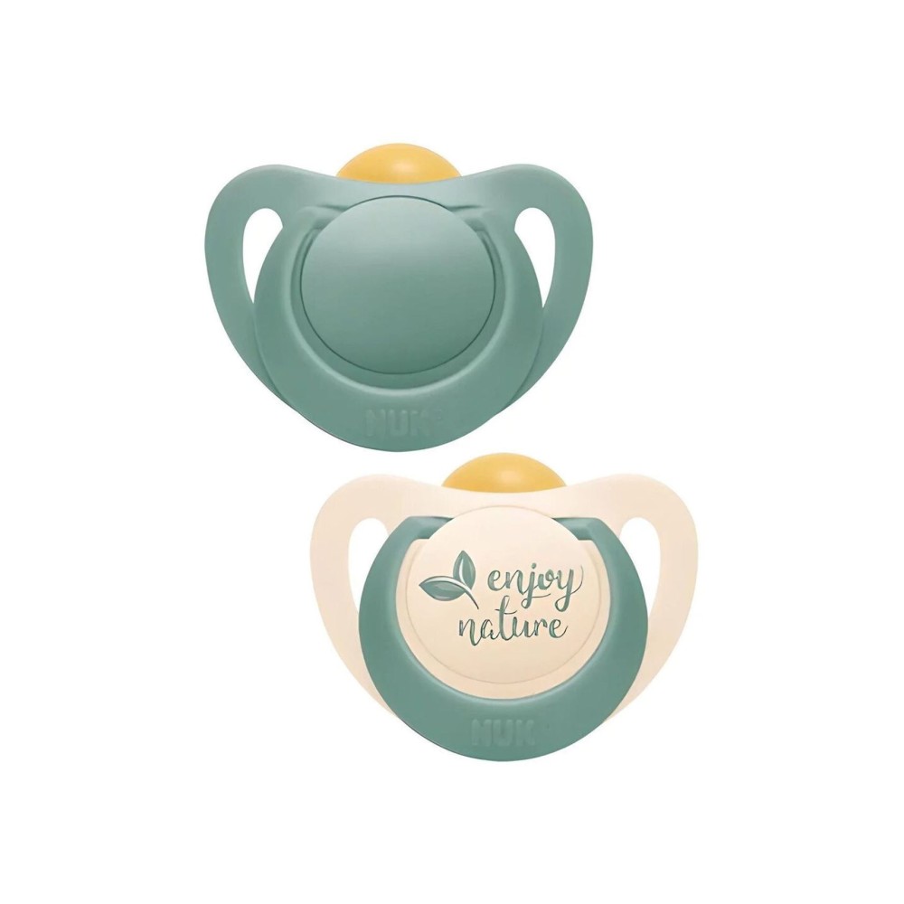 Nuk Ορθοδοντικές Πιπίλες Καουτσούκ για 18-36 μηνών Nature Πράσινο 2τμχ