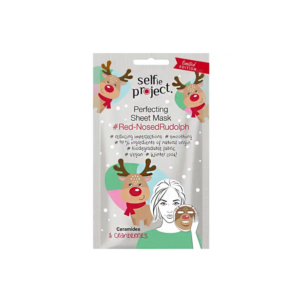 Selfie Project Perfecting Sheet Mask #Red-Nosed Rudolph
