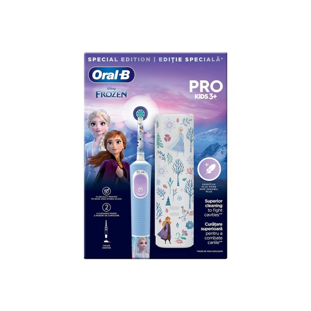 Preview 2 of Oral-B Vitality Pro Kids Frozen Παιδική Ηλεκτρική Οδοντόβουρτσα & Δώρο Θήκη Ταξιδιού 3+ Ετών 1τμχ