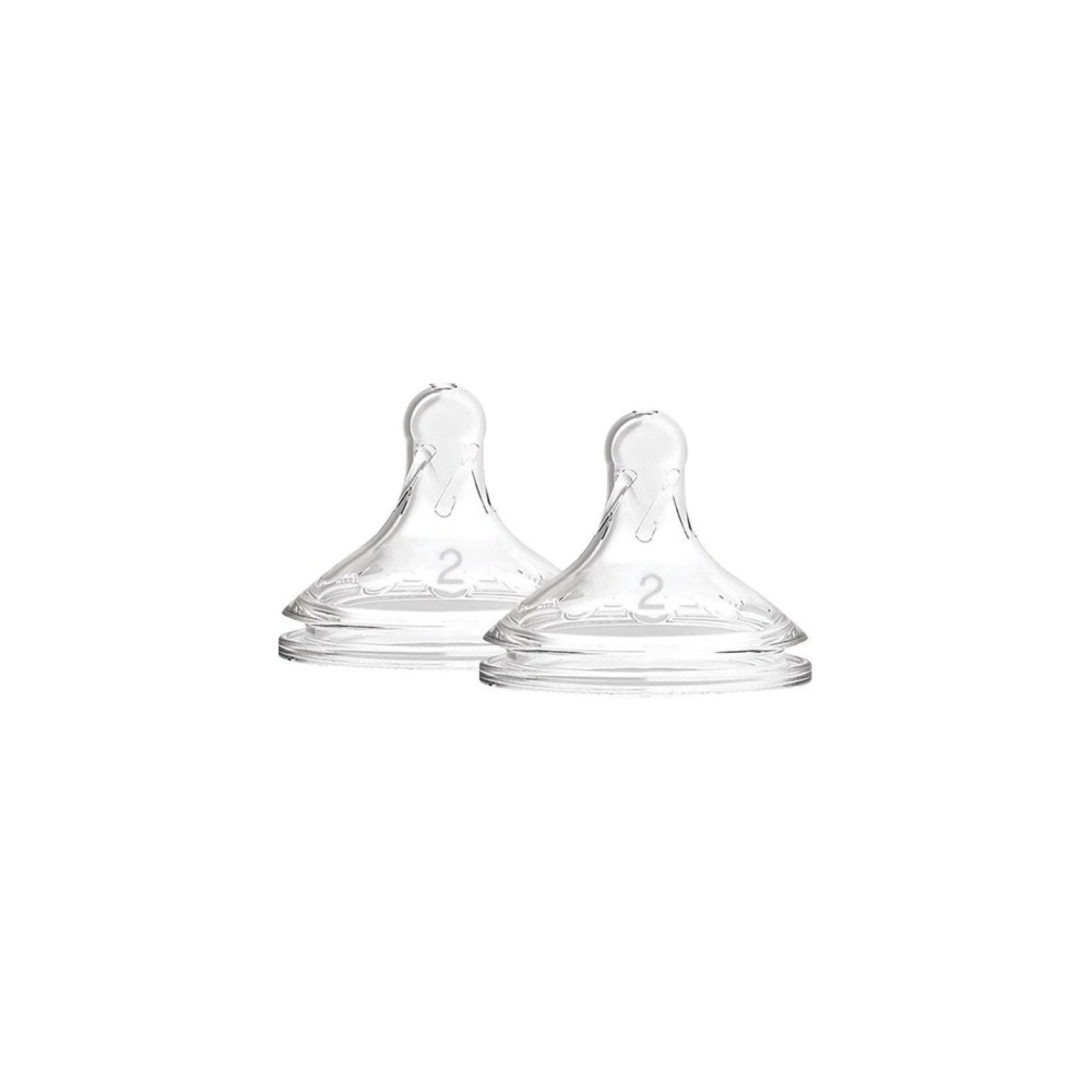 Preview 2 of Dr Brown's Natural Flow Anti-colic Nipple - Θηλές Σιλικόνης Μέτριας Ροής Επίπεδο 2 για Μπιμπερό με Φαρδύ Λαιμό για 3+ μηνών 2τμχ (WN 2201)