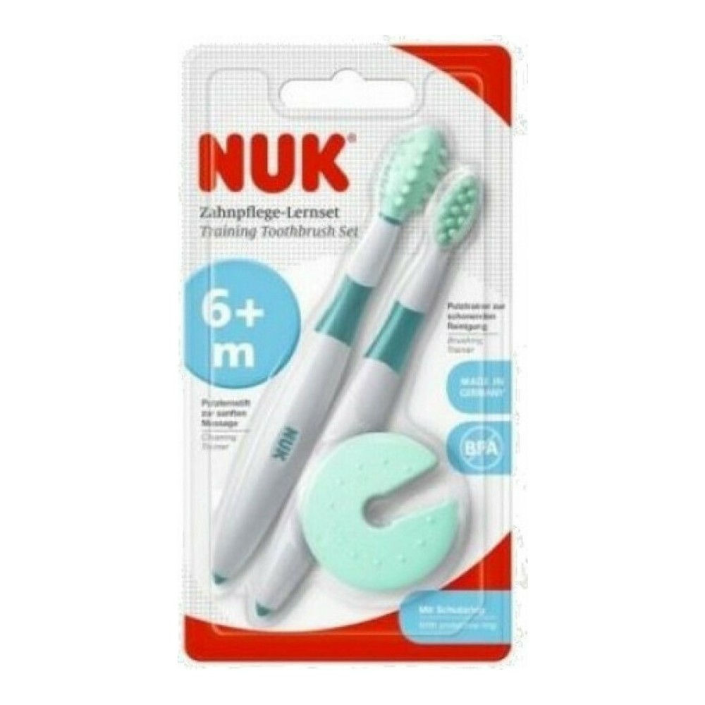 Preview 2 of Nuk Σετ 2 Εκπαιδευτικών Οδοντόβουρτσων και Προστατευτικός Δακτύλιος 2τμχ