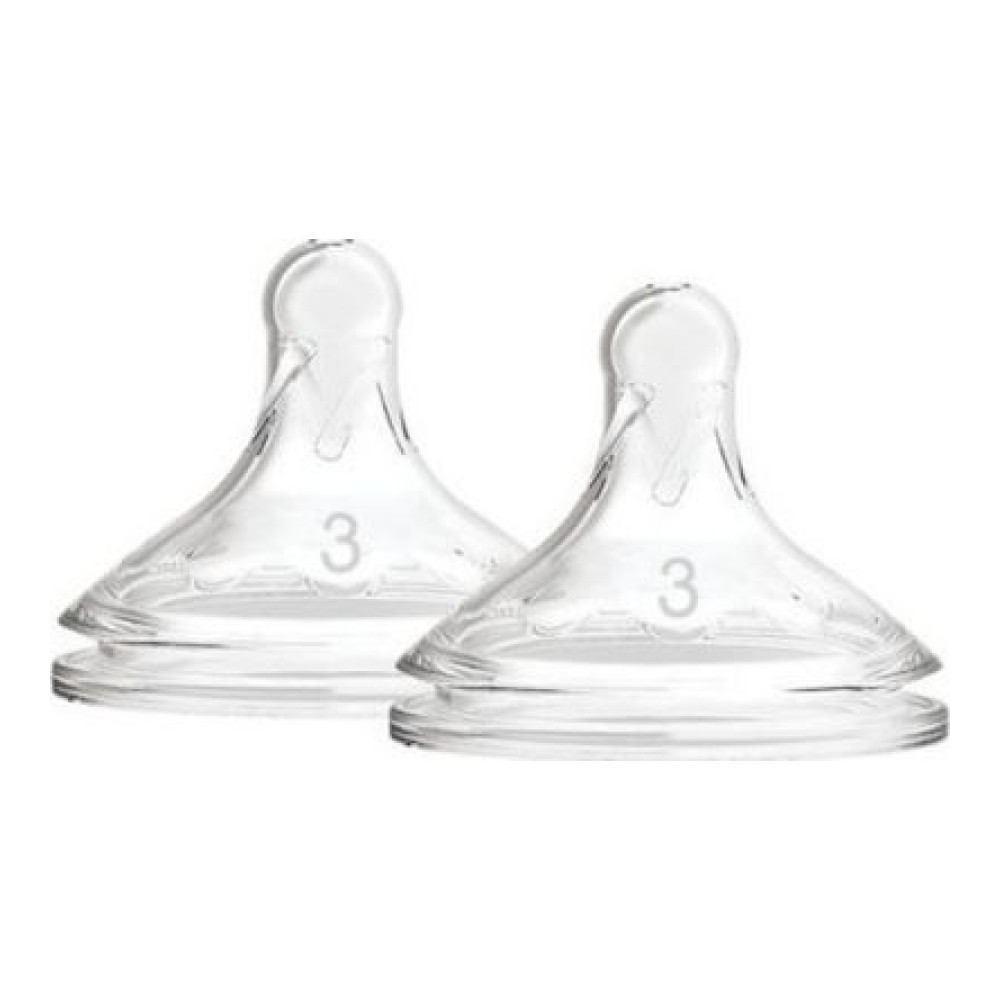 Dr Brown's Natural Flow Anti-colic Nipple - Θηλές Σιλικόνης Γρήγορης Ροής Επίπεδο 3 για Μπιμπερό με Φαρδύ Λαιμό για 6+ μηνών 2τμχ (WN 3201)