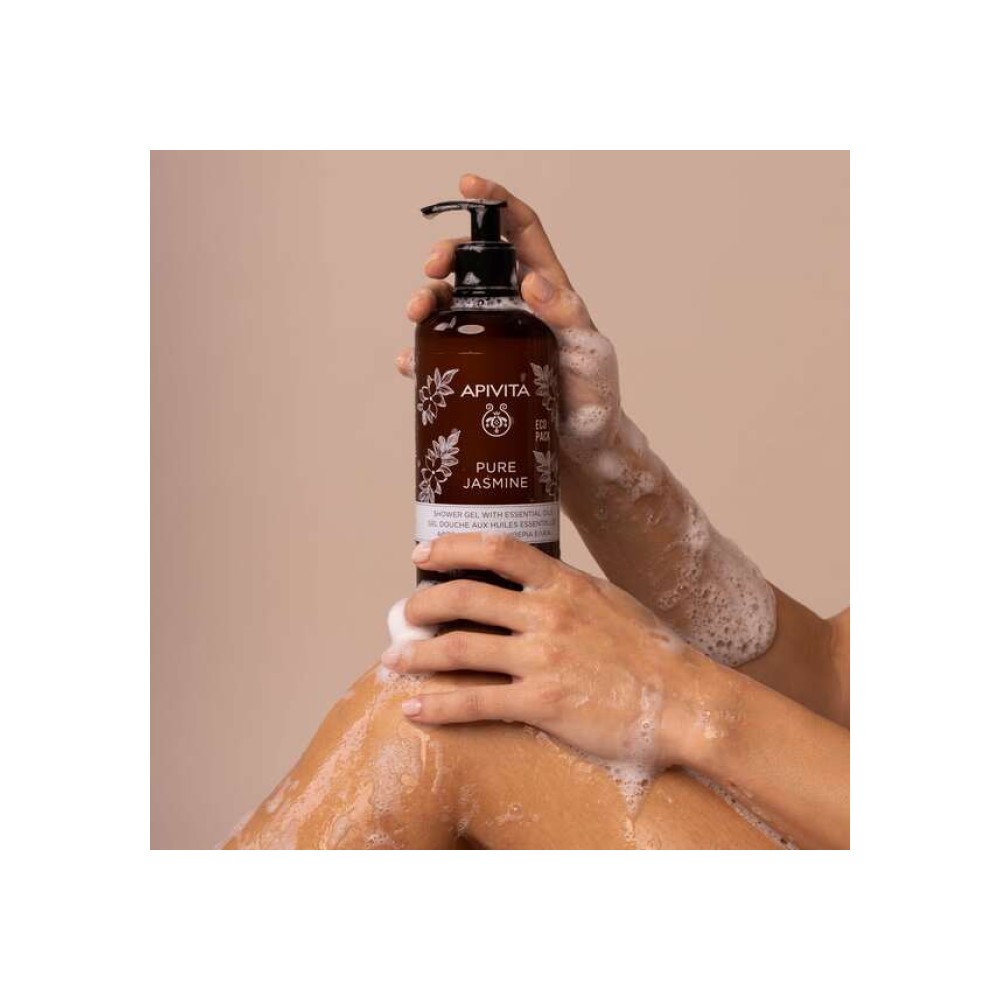 Preview 4 of Apivita Pure Jasmine Aφρόλουτρο με Aιθέρια Έλαια Ecopack 500ml