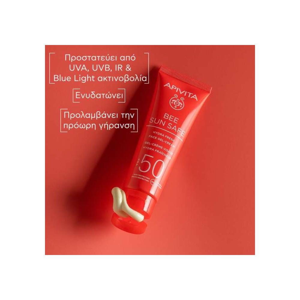 Preview 6 of Apivita Bee Sun Safe Hydra Gel-Cream Ενυδατική Κρέμα Προσώπου Ελαφριάς Υφής SPF50 50ml