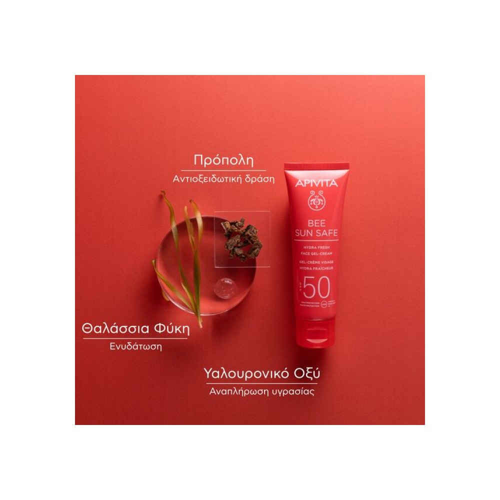 Preview 3 of Apivita Bee Sun Safe Hydra Gel-Cream Ενυδατική Κρέμα Προσώπου Ελαφριάς Υφής SPF50 50ml