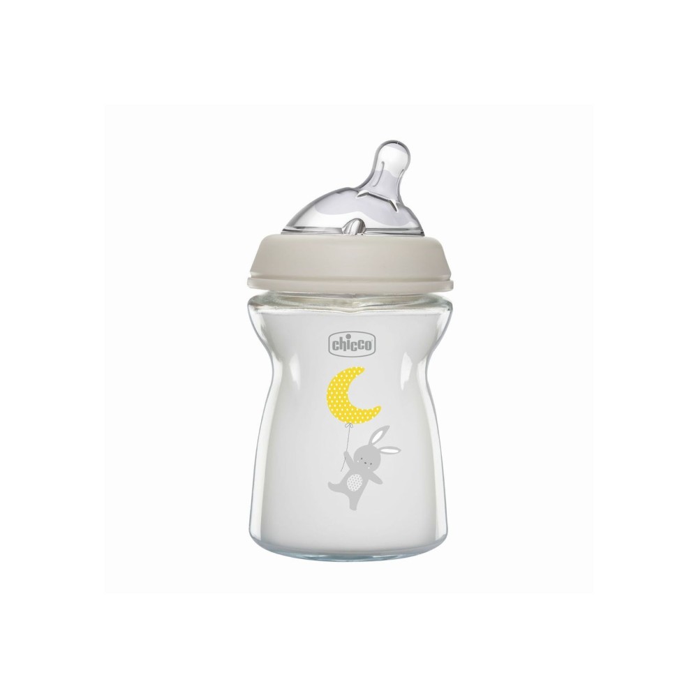 Chicco Γυάλινο Μπιμπερό Natural Feeling Κατά των Κολικών με Θηλή Σιλικόνης 250ml για 0+ μηνών