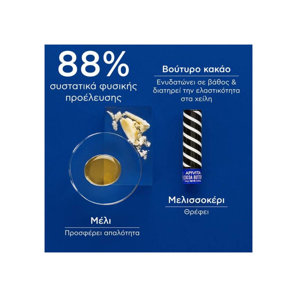 Preview 3 of Apivita Lip Care Cocoa Butter SPF20 Balm Χειλιών με Βούτυρο Κακάο 4.4 gr