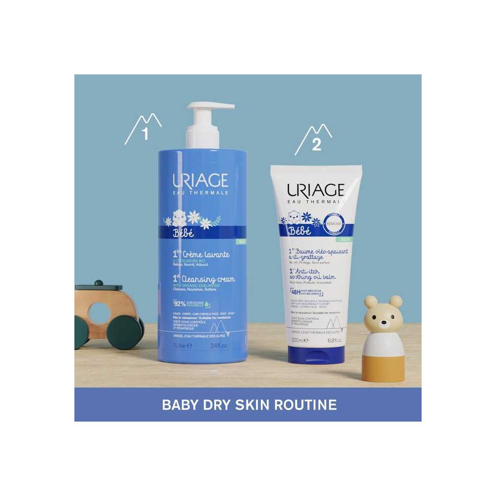 Preview 5 of Uriage Bebe Creme Lavante Cleansing Cream Βρεφική Κρέμα Καθαρισμού Χωρίς Σαπούνι 200ml