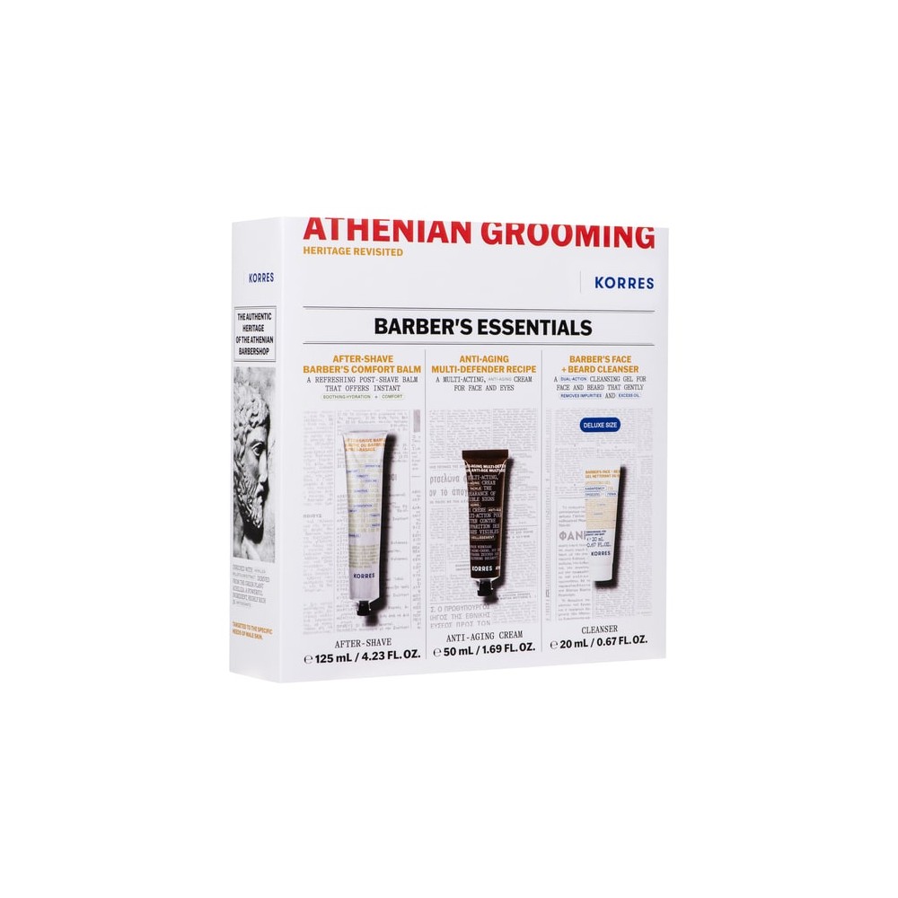 Preview image 2 of Korres Promo Athenian Grooming Barber's Essentials After Shave Balm για Μετά το Ξύρισμα 125ml & Αντιγηραντική Κρέμα Προσώπου Ματιών 50ml & Gel Καθαρισμού για Πρόσωπο Γένια 20ml