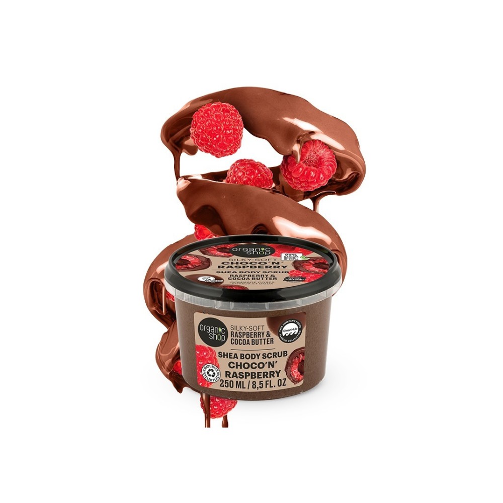 Preview 2 of Natura Siberica Organic Shop Shea Body Scrub Choco’n’Raspberry με Βατόμουρο & Βούτυρο Κακάο 250ml