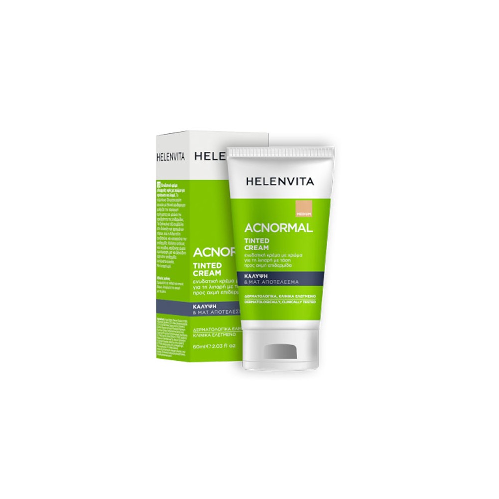 Preview 2 of Helenvita ACNormal Tinted Cream 60ml Κρέμα Προσώπου με Χρώμα για Λιπαρό Δέρμα με Ακμή