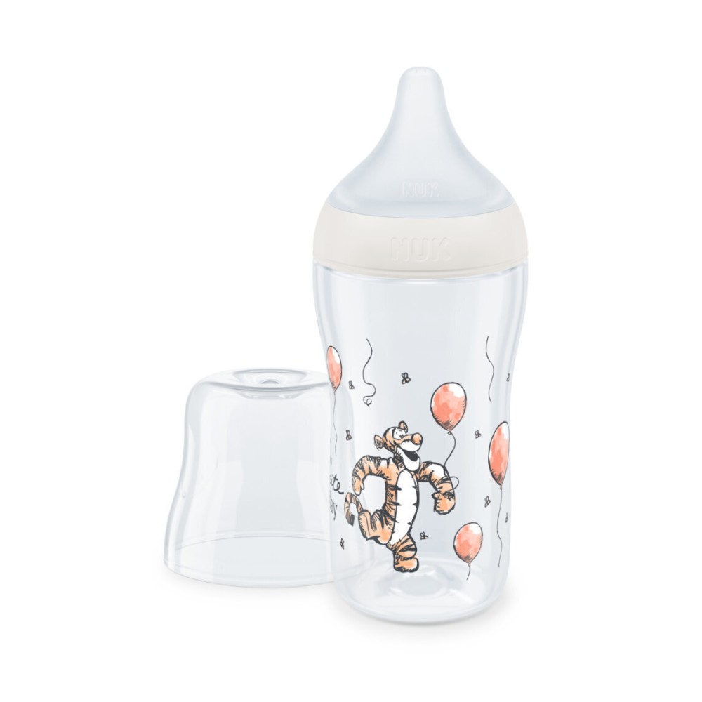 Nuk Perfect Match Winnie Pooh Tiger Μπιμπερό Πλαστικό με Μαλακή Θηλή Σιλικόνης κατά των Κολικών με Έλεγχο Θερμοκρασίας 3m+, 260ml