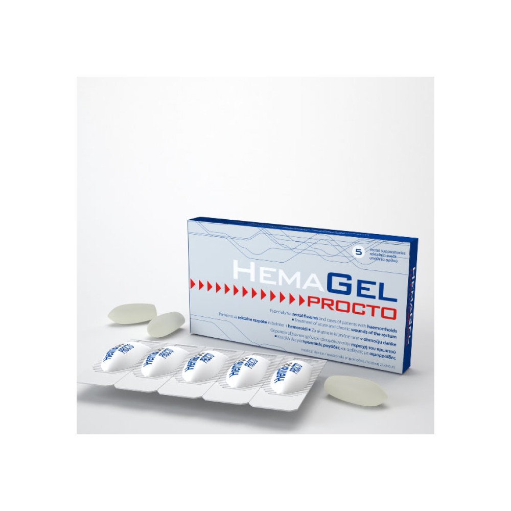 Preview 2 of HemaGel Υπόθετα Procto Για Επιτάχυνση της Επούλωσης Των Οξέων και Χρόνιων Τραυμάτων και Δερματικών Βλαβών του Πρωκτού - 5τμχ