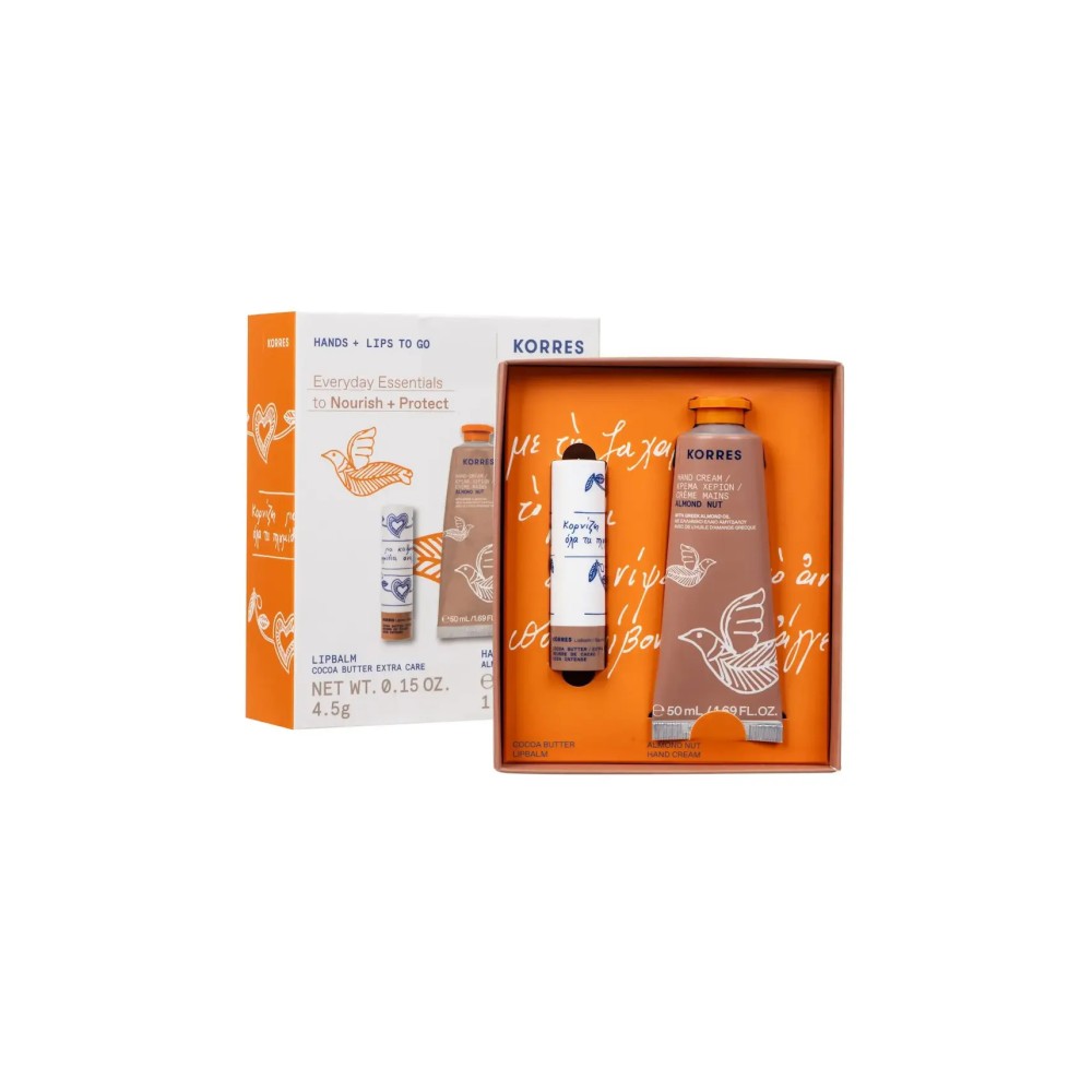 Preview 2 of Korres Promo Hand & Lips To Go Almond Nut Hand Cream 50ml & Cocoa Butter Extra Care Lipbalm 4.5gr