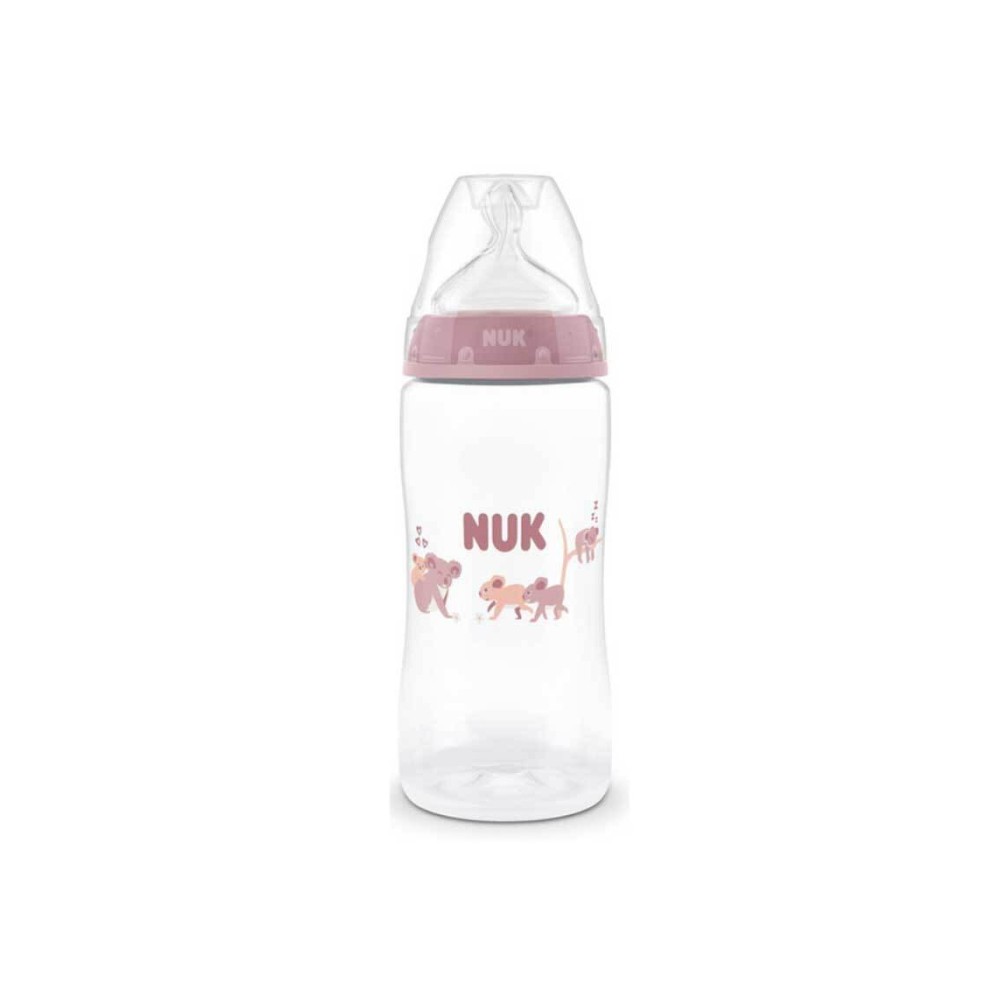 Nuk Μπιμπερό Πλαστικό First Choice Plus PP με Θηλή Σιλικόνης & Ένδειξη Θερμοκρασίας Κοάλα Ροζ 3m+ 300ml
