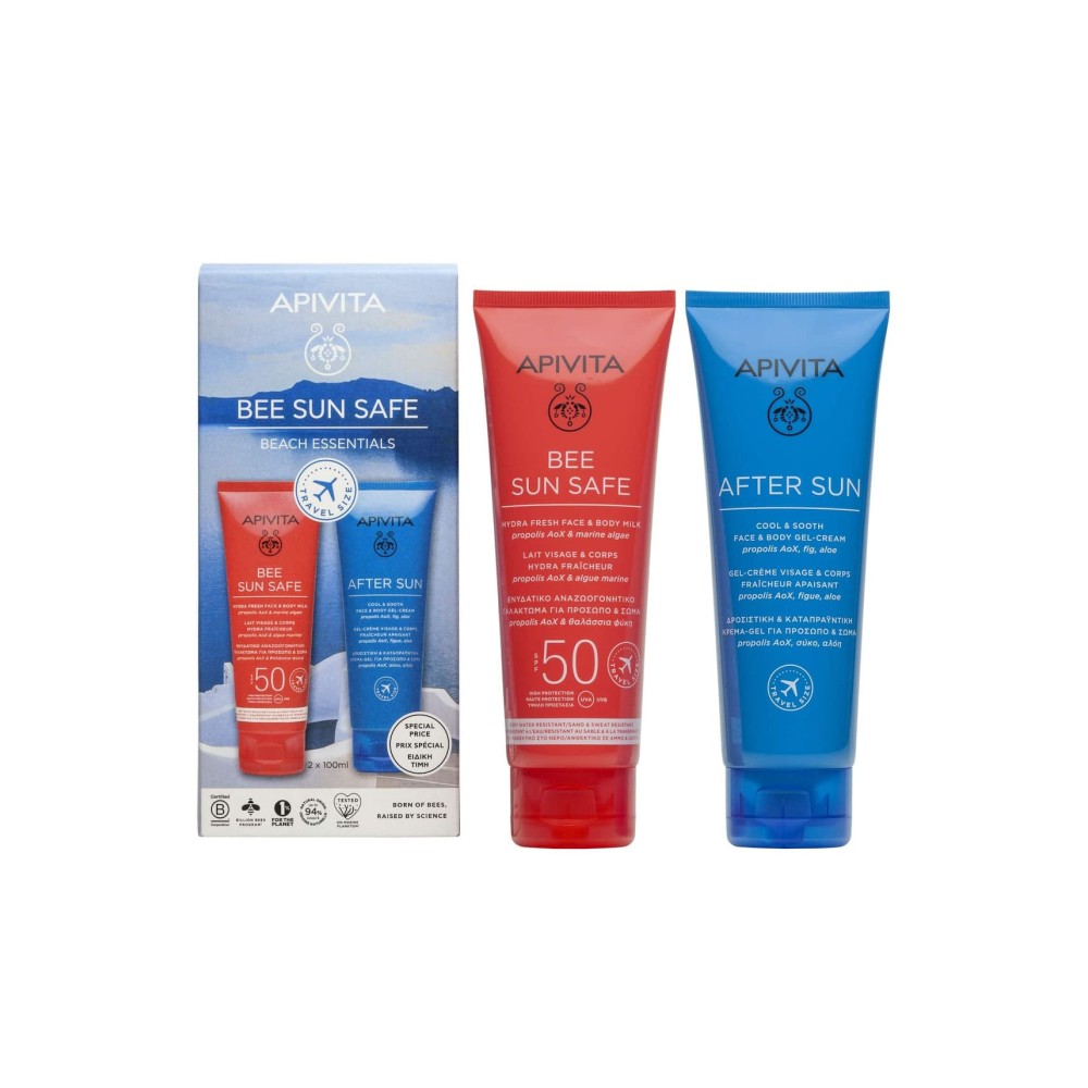 Apivita Promo Bee Sun Safe Ενυδατικό Αναζωογονητικό Γαλάκτωμα για Πρόσωπο & Σώμα SPF50 100ml & After Sun 100ml