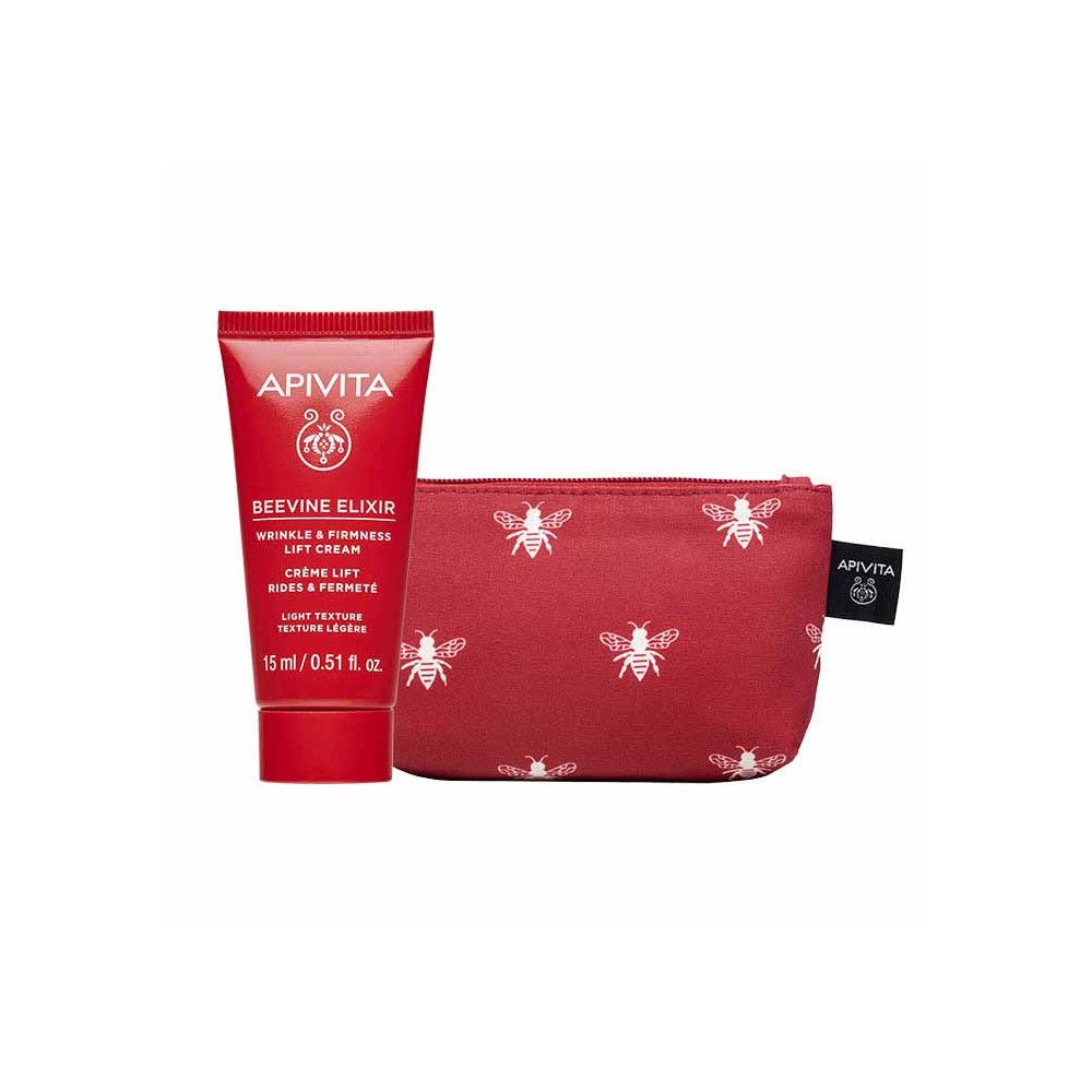 Με κάθε αγορά από τη σειρά Beevine Elixir της Apivita, Δώρο Συλλεκτικό Mini pouch & Κρέμα Προσώπου Ελαφριάς Υφής για Αντιγήρανση & Ανόρθωση 15ml
