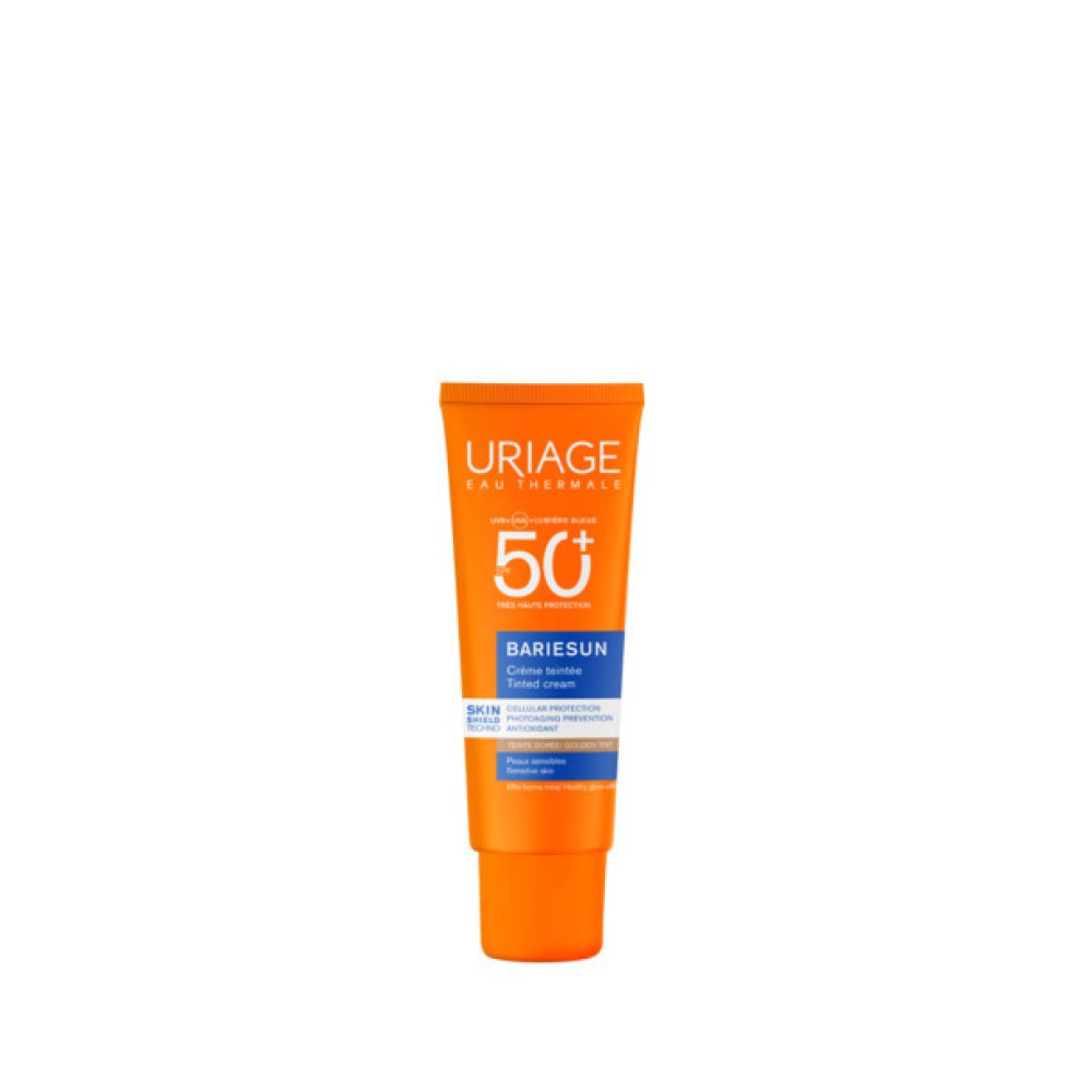 Uriage Bariesun Tinted Cream Golden Tint SPF50+ Αντηλιακή Kρέμα Προσώπου με Χρώμα σε Σκούρα Απόχρωση 50ml