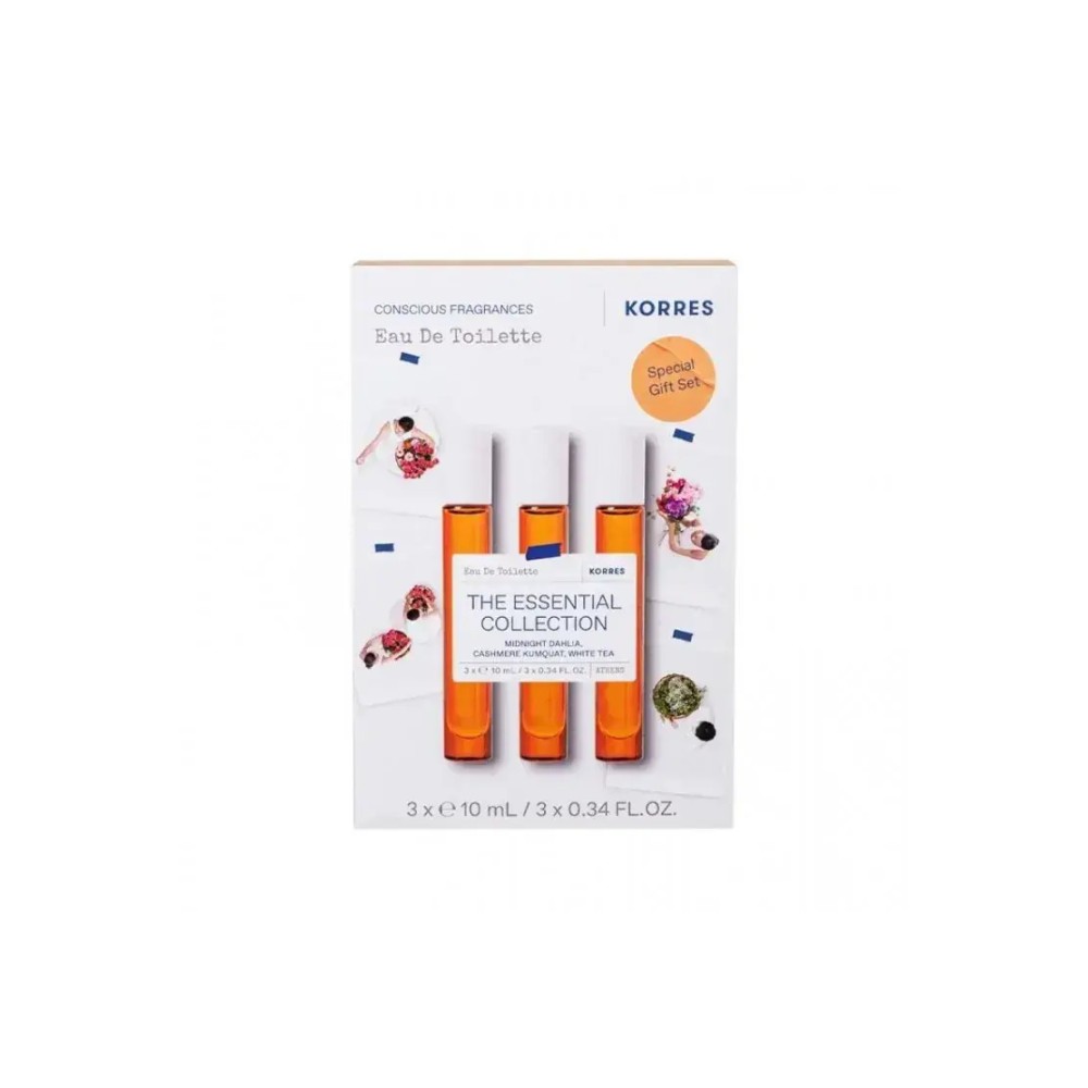 Korres Promo Pack The Floral Collection Eau De Toilette, Άρωμα Midnight Dahlia & Cashmere Kumquat & White Tea σε μορφή Roll-On 3x10ml