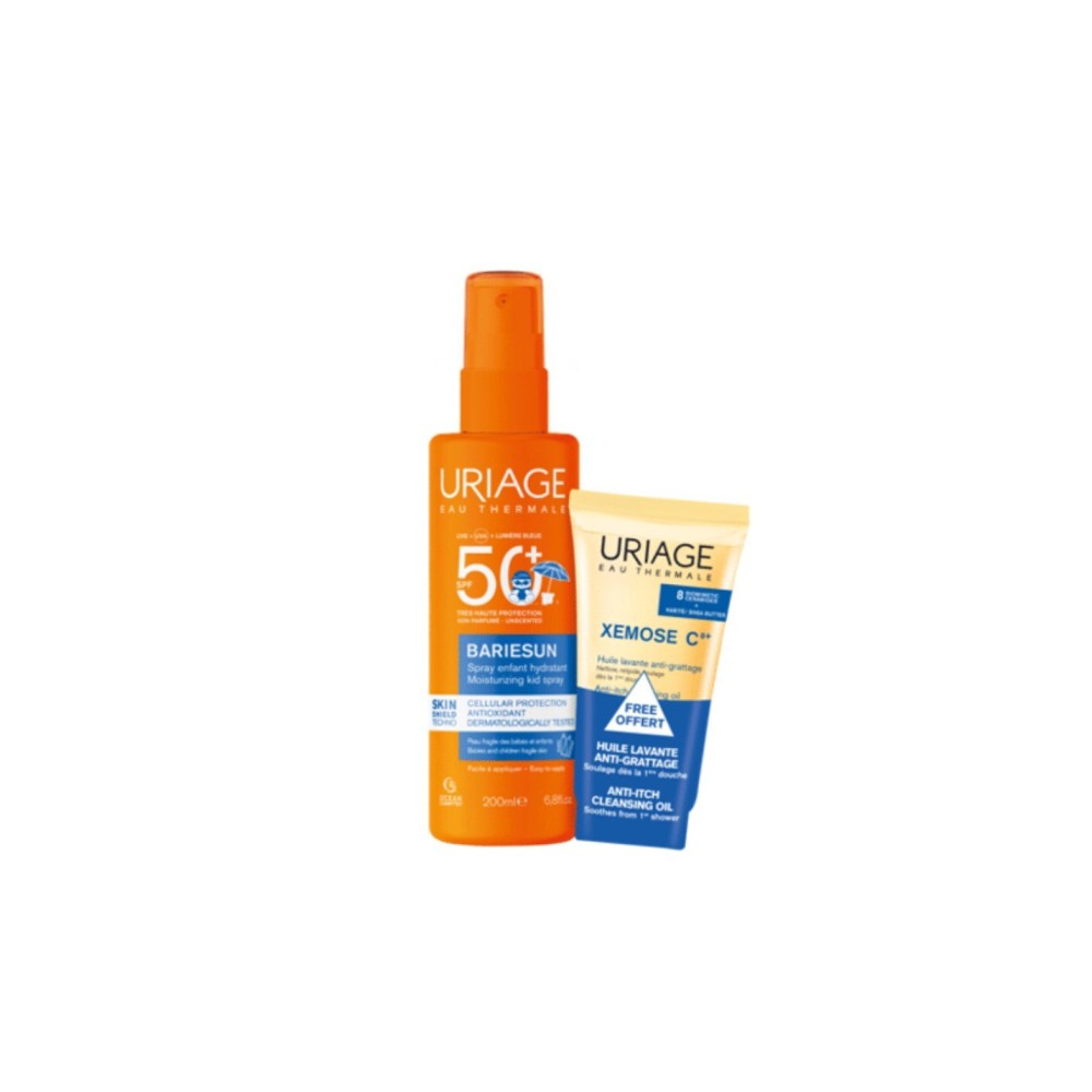 Uriage Promo Bariesun Moisturizing Spf50+ Kid Spray 200ml & Δώρο Xemose C8+ Anti-Itch Cleansing Oil 50ml