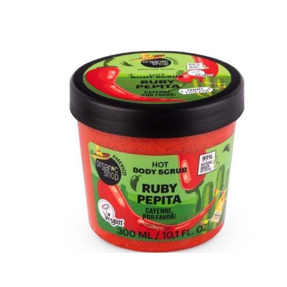 Natura Siberica Organic Shop Ruby Pepita Body Scrub Cayenne por Favor! Θερμό Απολεπιστικό Σώματος με Πιπέρι Καγιέν 300ml