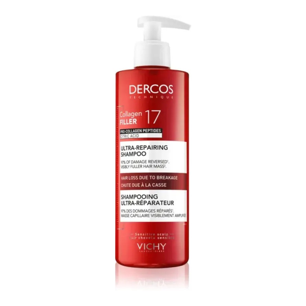 Vichy Dercos Collagen 17 Filler Shampoo Σαμπουάν για Δράση κατά της Τριχόπτωσης και της Θραύσης των Μαλλιών 400ml