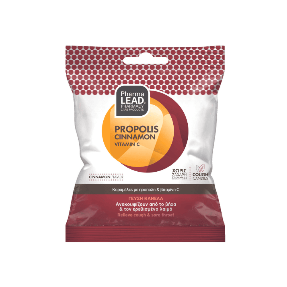 Nutralead PharmaLead Καραμέλες με Πρόπολη & Βιταμίνη C για Ανακούφιση του Ερεθισμένου Λαιμου με Γεύση Κανέλα 40g