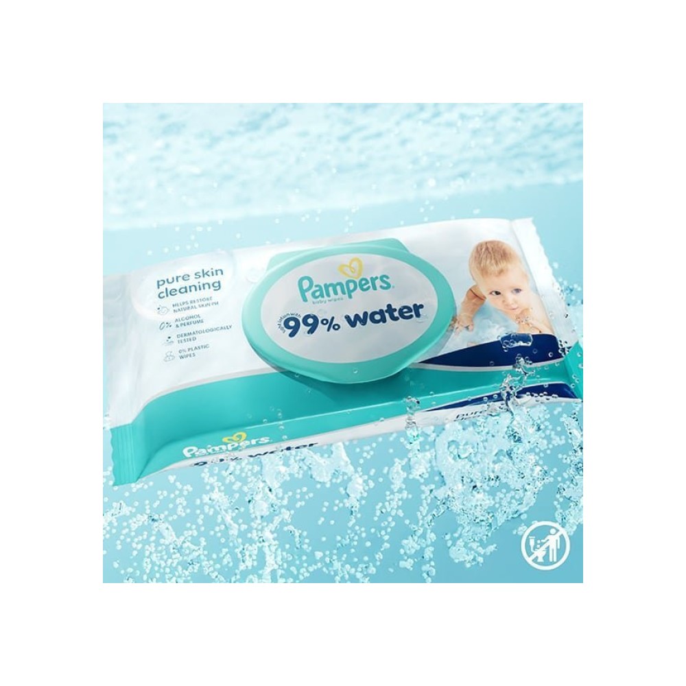Preview 2 of Pampers Promo Pack 99% Water Baby Wipes - Βρεφικά Μωρομάντηλα 3 x 60 τεμάχια