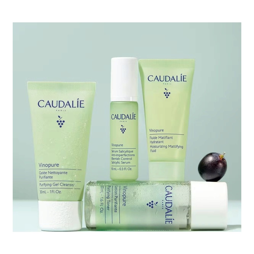 Preview 2 of Caudalie Vinopure Starter Kit κατά των Ατελειών με Vinopure Purifying Gel Cleanser Καθαριστικό Προσώπου 30ml  & Toner 50ml & Blemish Control Salicylic Serum Ορός Προσώπου 30ml & Moisturizing 