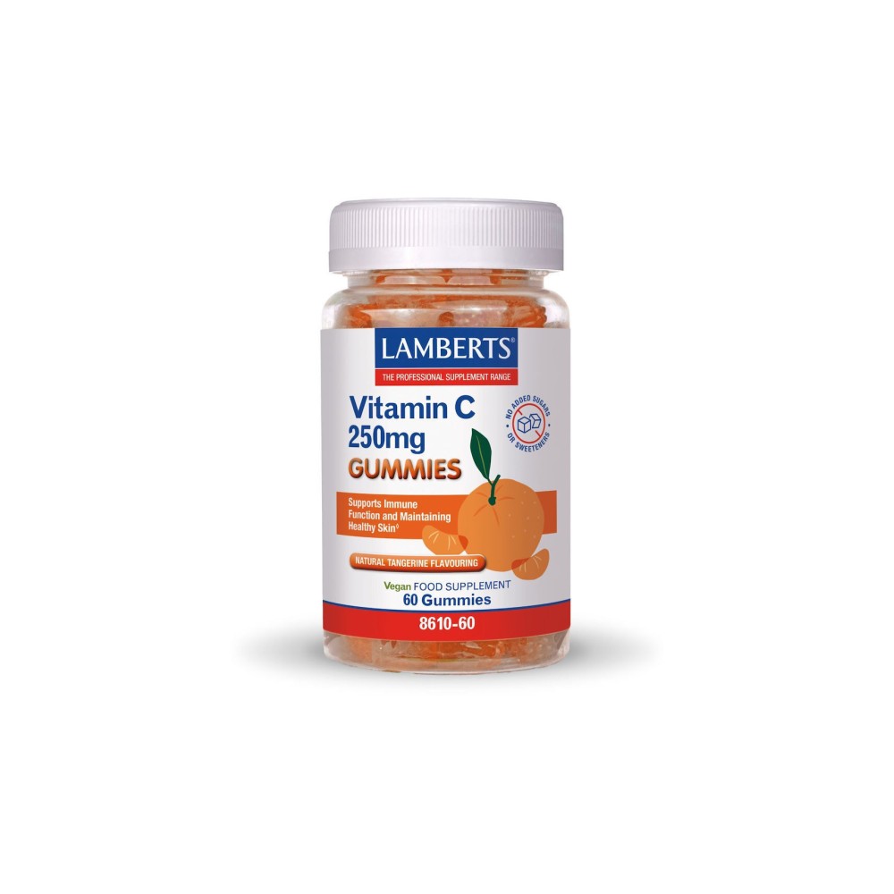 Lamberts Vitamin C 250mg Συμπλήρωμα Διατροφής με Βιταμίνη C με Γεύση Μανταρίνι 60 Ζελεδάκια
