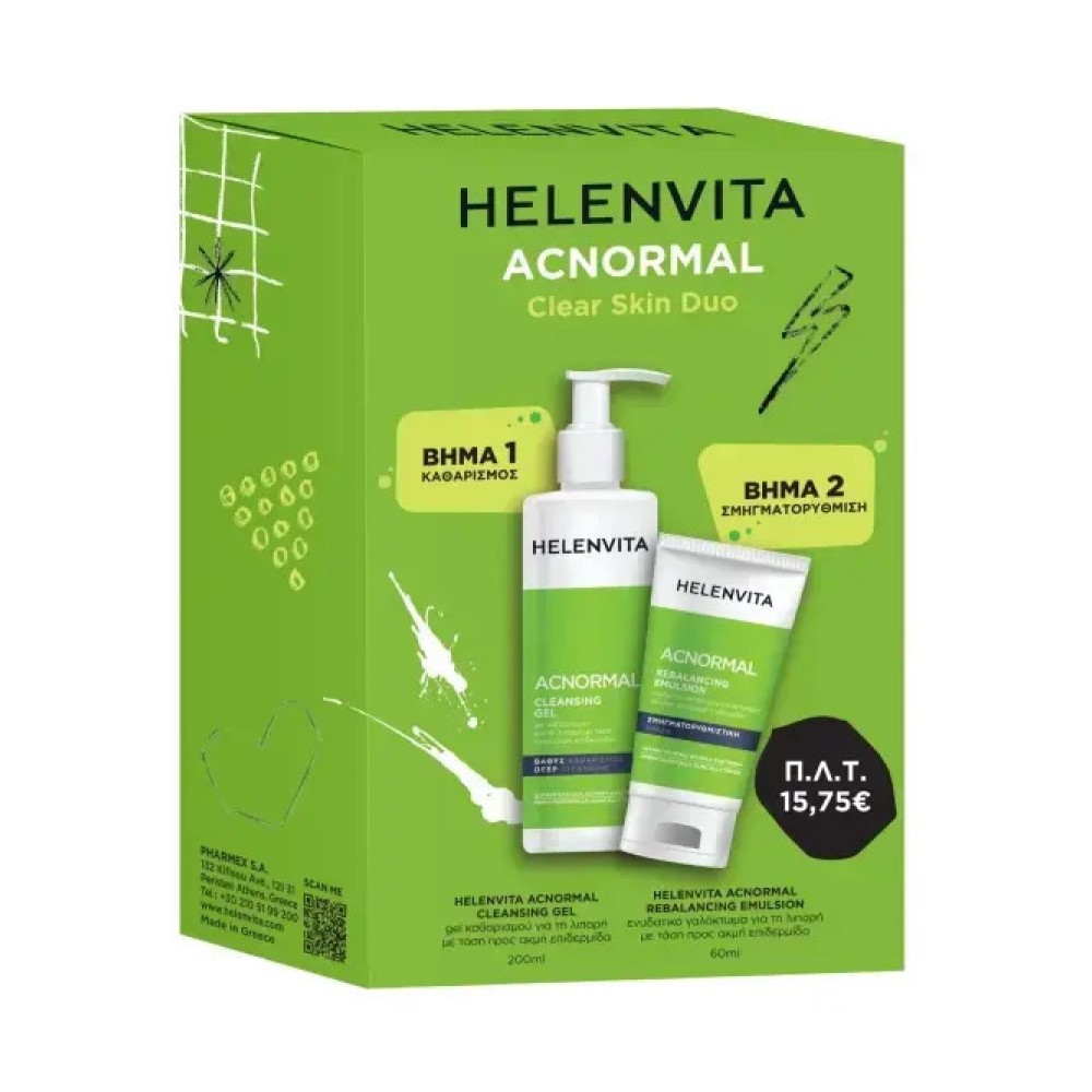 Helenvita Acnormal Clear Skin Duo Acnormal Cleasing Gel 200ml & Acnormal Rebalancing Emulsion 60ml