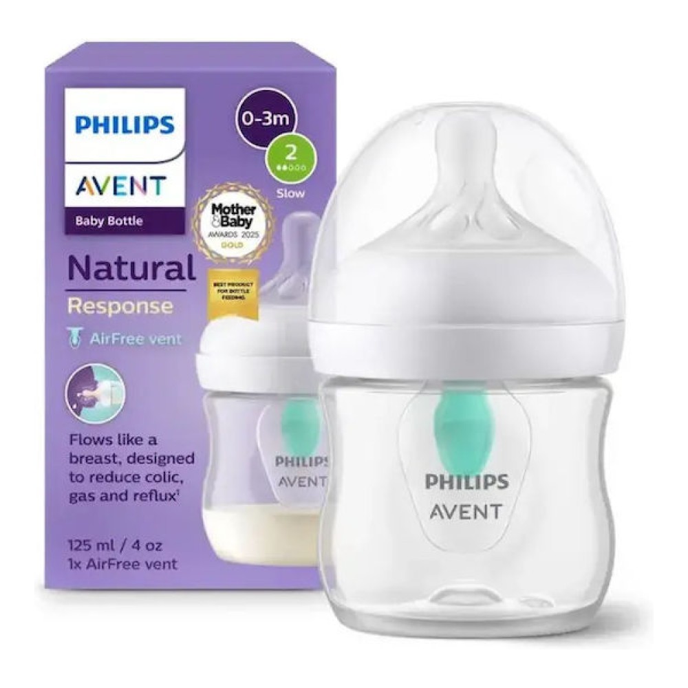 Philips Πλαστικό Μπιμπερό Natural Response Κατά των Κολικών με Θηλή Σιλικόνης για 0-3 μηνών 125ml