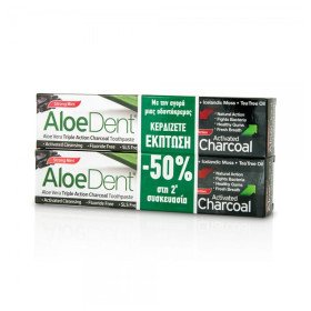 Optima Naturals AloeDent Activated Charcoal Strong Mint 2 x 100ml