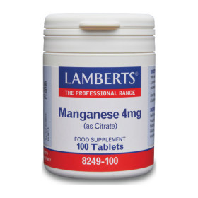 Lamberts Manganese 4mg (as citrate) Συμπλήρωμα Διατροφής Μαγγάνιου, 100 caps