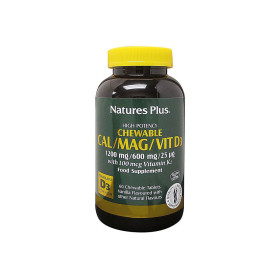 Nature's Plus Cal Mag Vitamin D Vitamin K2 Vanilla, 60 chewable