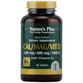 Nature's Plus Cal/Mag/Vit D3 With Vitamin K2 Συμπλήρωμα Διατροφής για την Υγεία των Οστών 90tabs