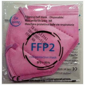 Μάσκα FFP2 NR Ροζ Χρώμα 1τμχ.