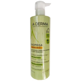 A-Derma Exomega Gel Lavant Emollient 2 en 1 Μαλακτικό Τζελ Καθαρισμού 2 σε 1 για το Ατοπικό Δέρμα, για Μαλλιά & Σώμα, 500ml