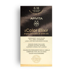 Apivita Color Elixir Βαφή Μαλλιών Ξανθό Σκούρο Σαντρέ Περλέ 6.18