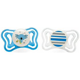 Chicco PhysioForma Light Πιπίλα Σιλικόνης 6-16 μηνών (Διάφανη Γραμμές - Μπλέ Νύχτα) 2τμχ
