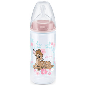 Nuk First Choice+ Disney Baby Bambi Μπιμπερό Πλαστικό με Θηλή Σιλικόνης 6-18m Ροζ Χρώμα 300ml