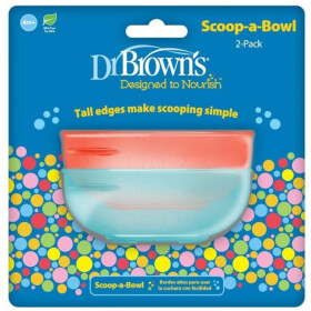 Dr. Brown's Scoop-a-Bowl Μπωλ Φαγητού 2τμχ (Κόκκινο & Πράσινο)