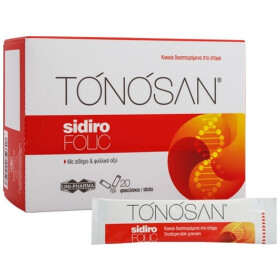 Tonosan SidiroFOLIC Συμπλήρωμα Διατροφής Για Την Κάλυψη Των Καθημερινών Απαιτήσεων Σε Σίδηρο & Φυλλικό Οξύ 20 sticks