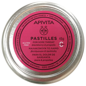 Apivita Pastilles Παστίλιες για τον Πονεμένο Λαιμό & το Βήχα με Βατόμουρο & Πρόπολη 45gr