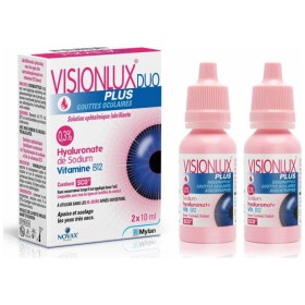 Novax Pharma Visionlux Duo Plus Οφθαλμικές Σταγόνες με Υαλουρονικό Οξύ για Ξηροφθαλμία 2x10ml