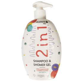 Helenvita Kids 2 in1 Shampoo & Shower Gel Ήπιο Σαμπουάν & Αφρόλουτρο Με Άρωμα Φράουλα Κεράσι Ρόδι 500ml